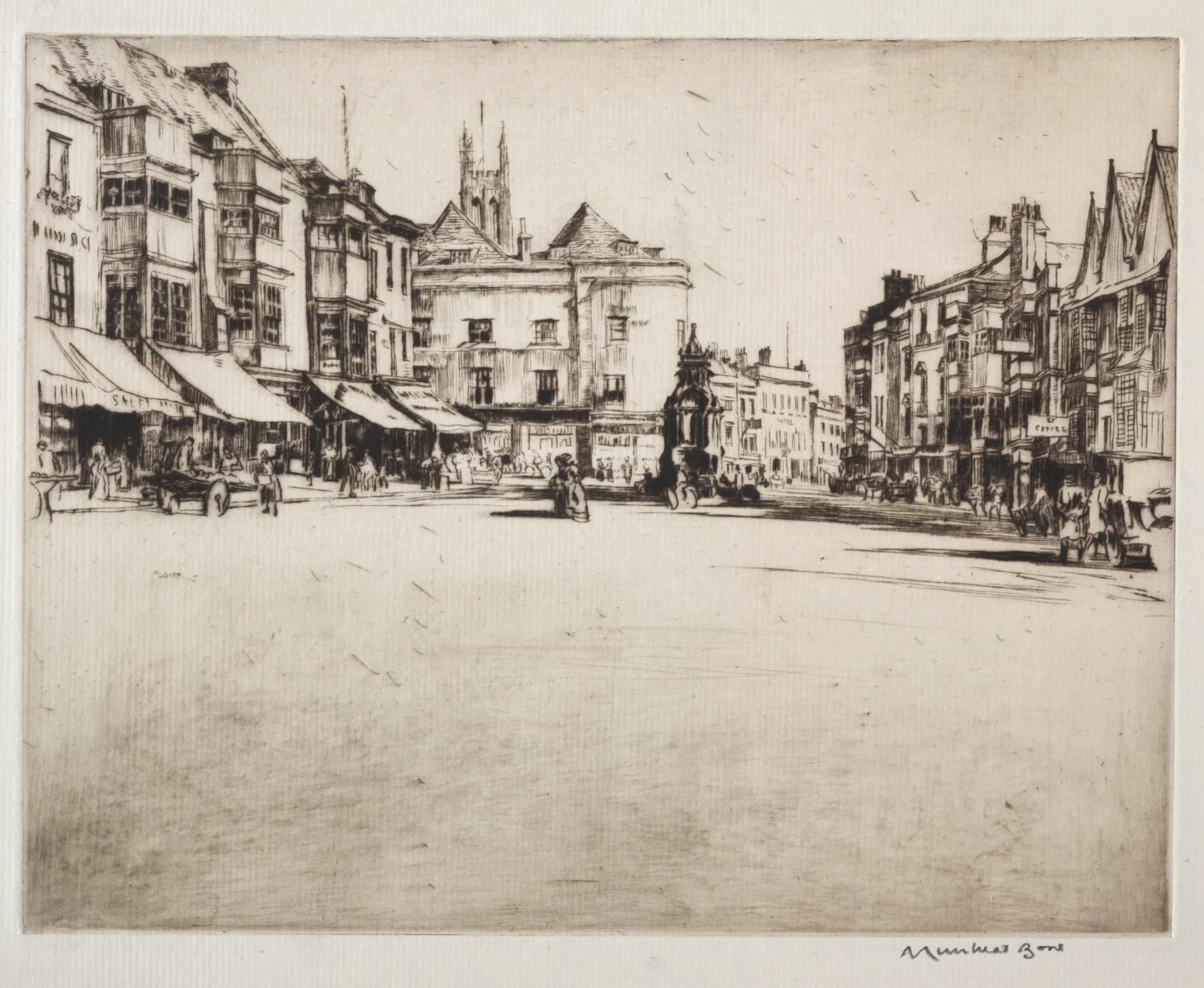 The Market Place, Wells, by Muirhead Bone, 1924