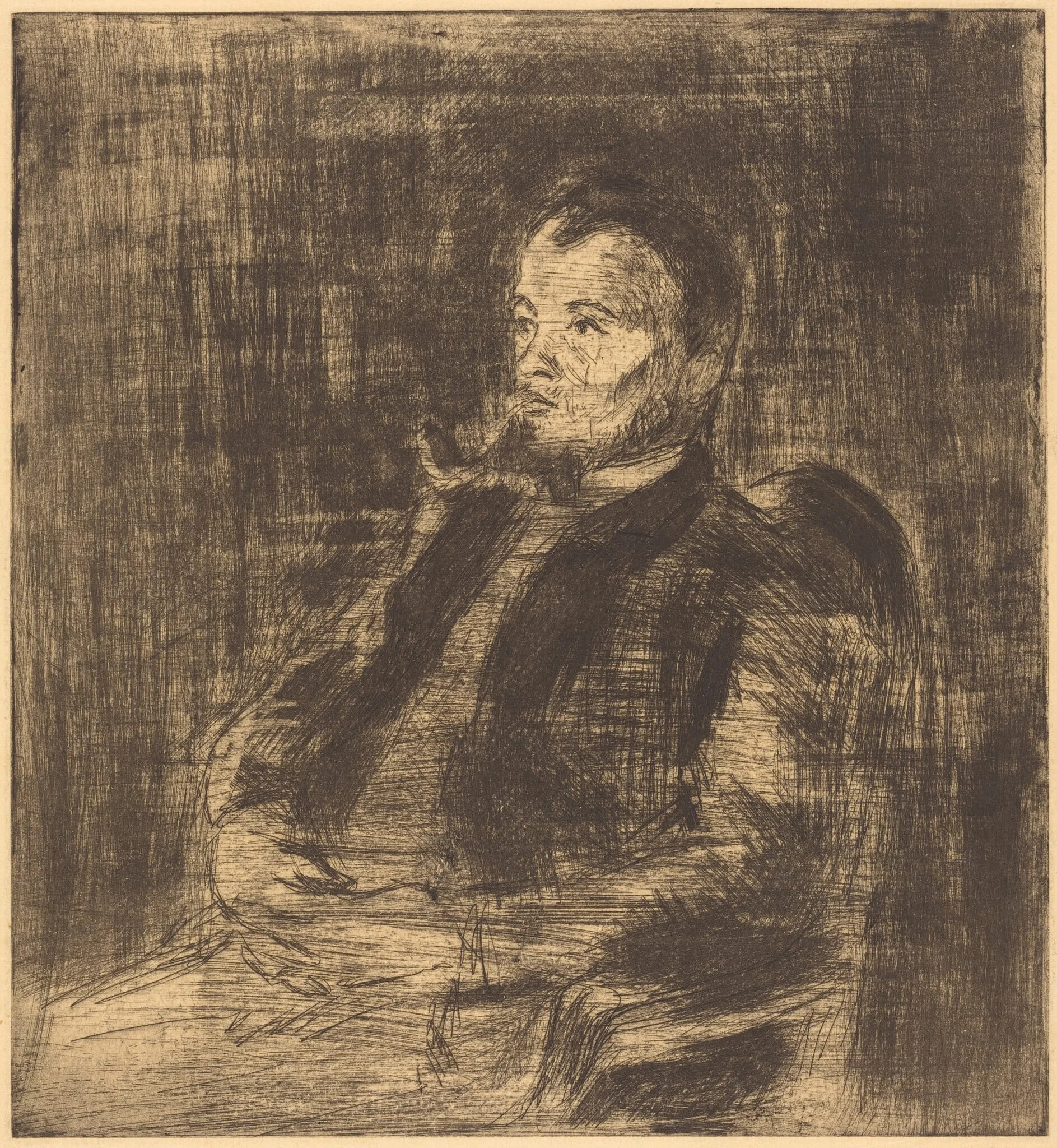 Paul Signac (Portrait de Paul Signac), by Camille Pissarro, ink, 1890