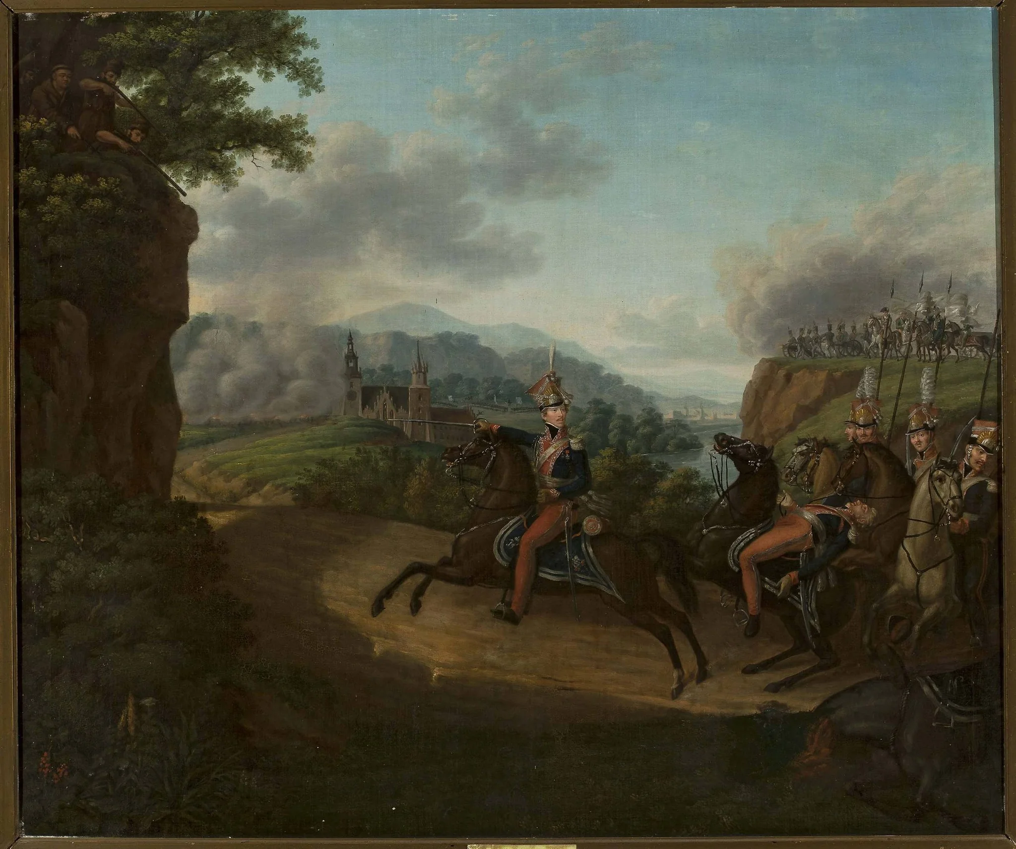Kozietulski leading a squadron in the Somossiera Gorge, by Joseph Sonntag, oil, 1818