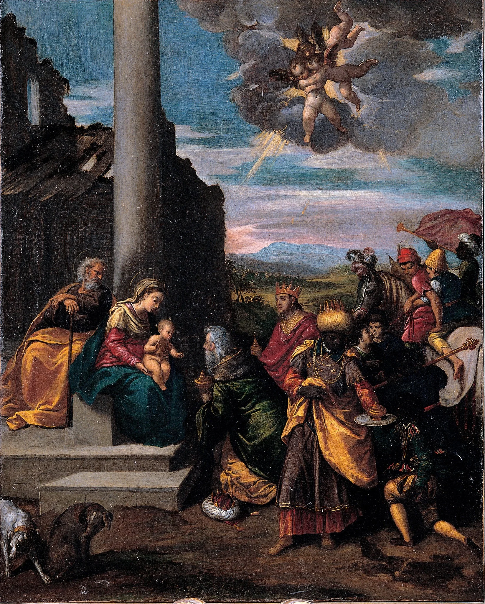 Adoration of the Magi, by Scarsellino, unspecified, 1589