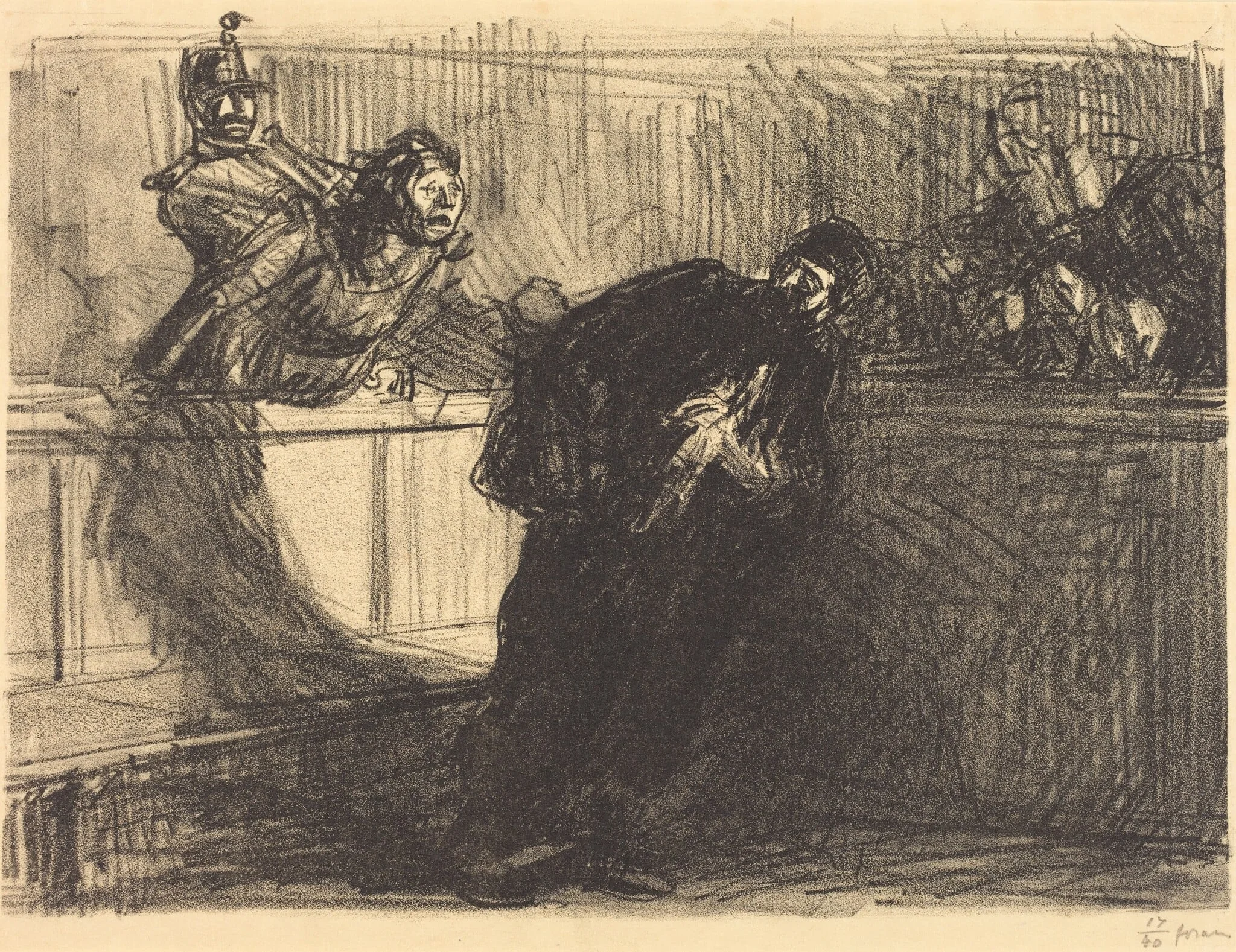L'avocat invectivé (The Lawyer Abused), by Jean-Louis Forain, ink, 1914