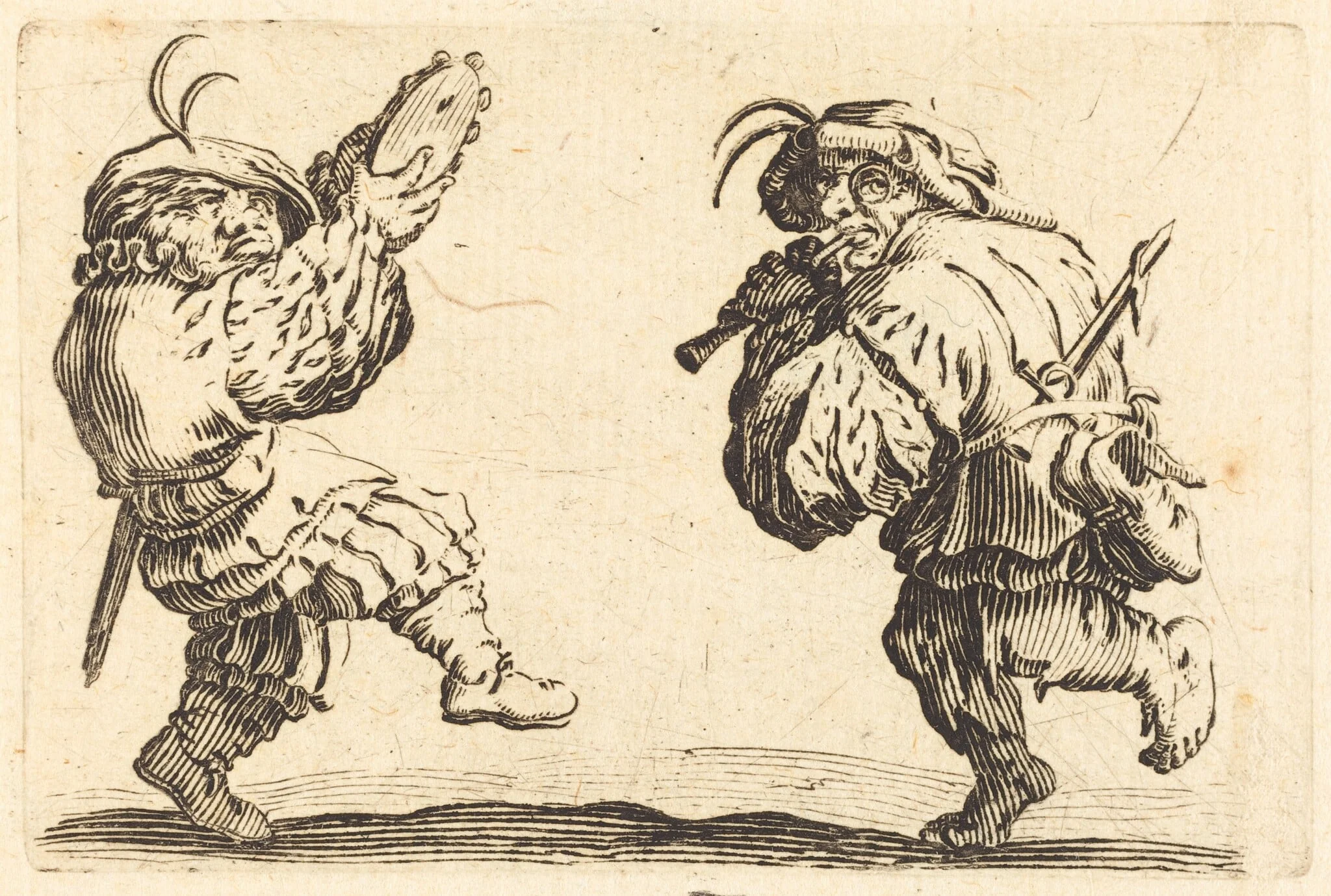 Dancers with Flute and Tambourine