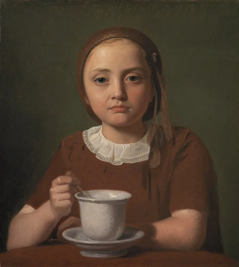 Portrait of a Little Girl, Elise Købke, with a Cup in front of her