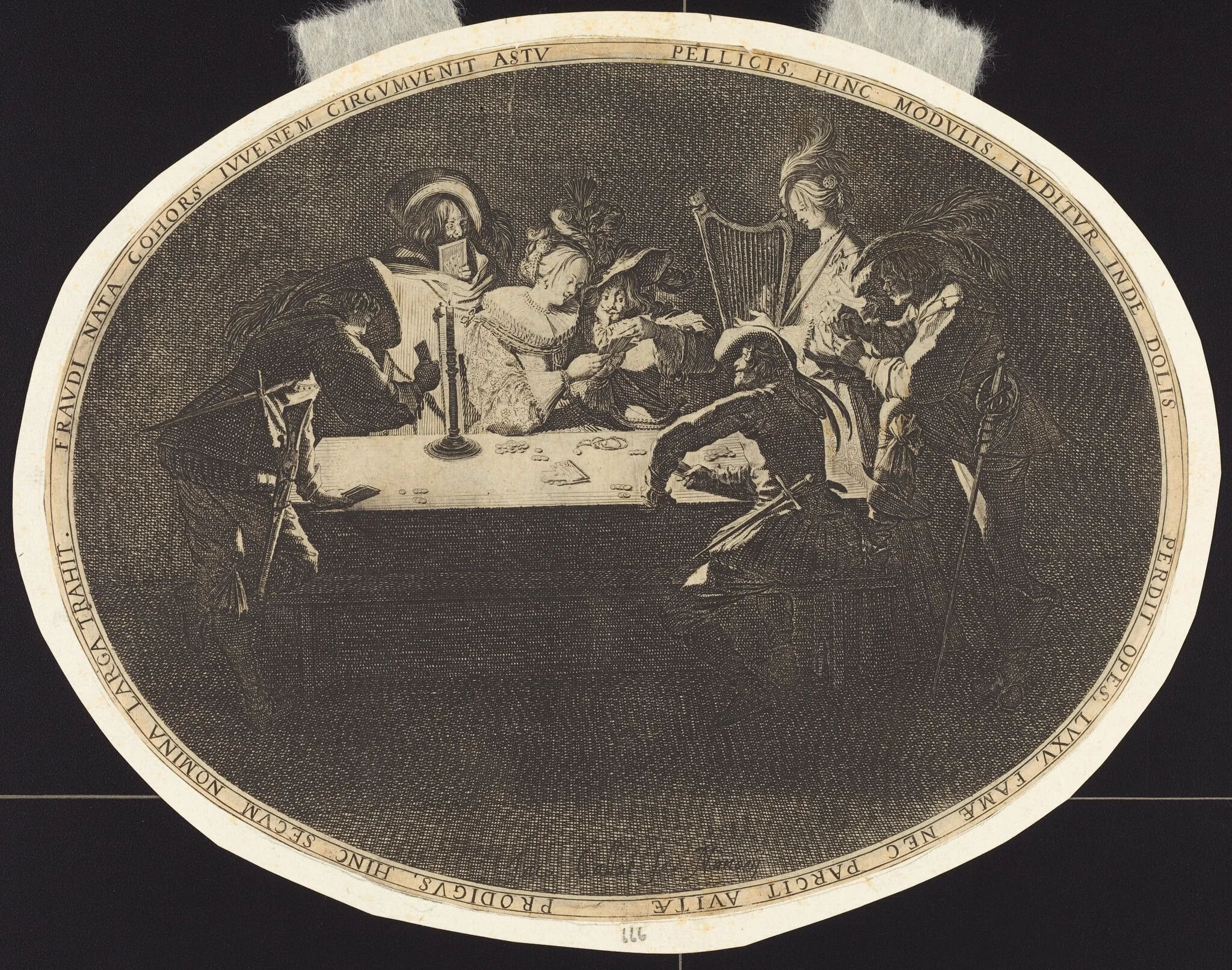 The Card Players, by Jacques Callot, ink, 1628