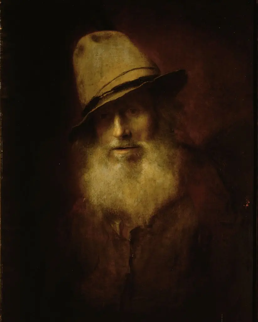 Portrait of a bearded old man with hat
