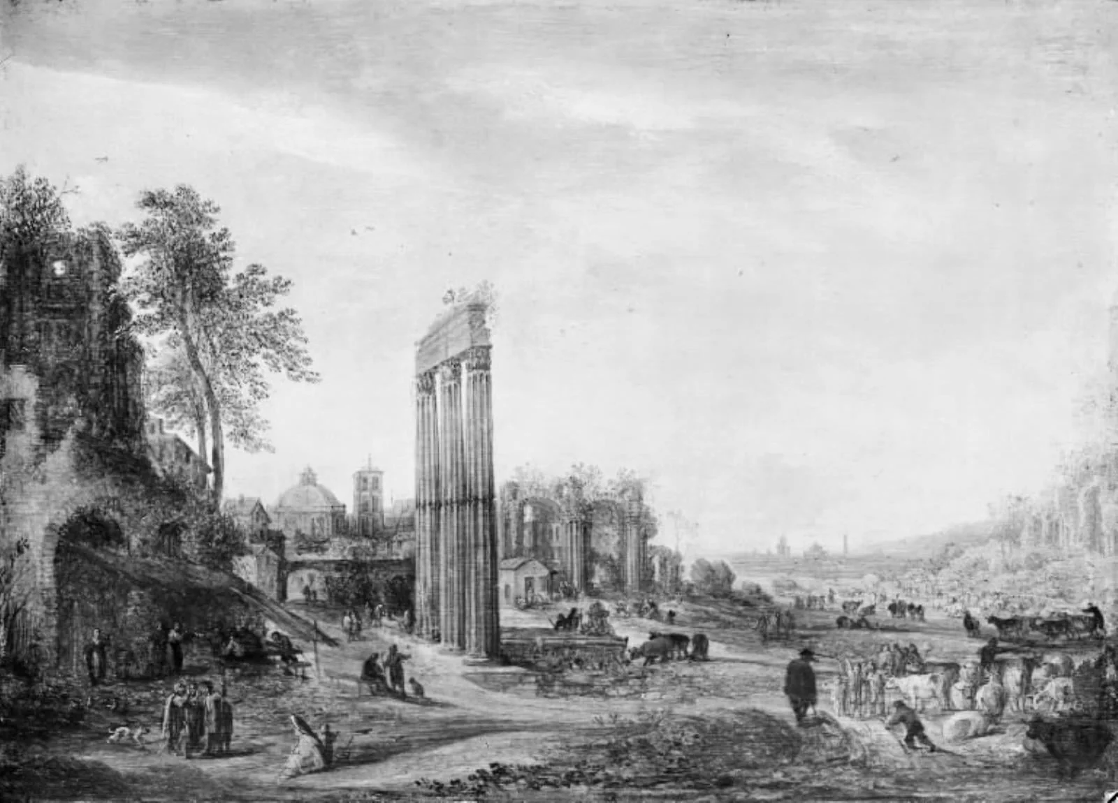 View of Campo Vaccino in Rome, by Unknown, 1650