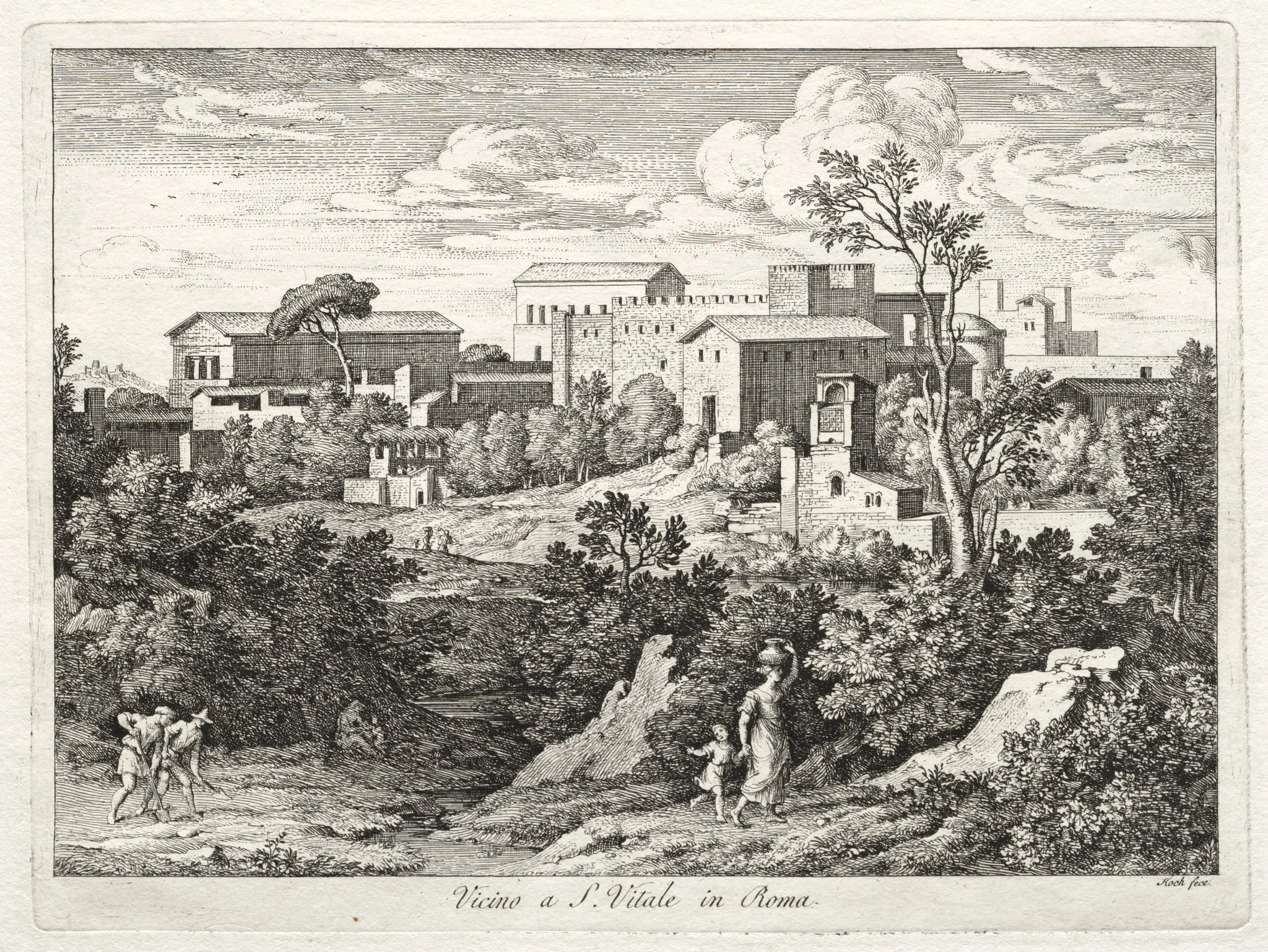 View of San Vitale, Rome, by Joseph Anton Koch, 1810