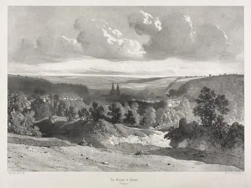 Voyages pittoresques et romantiques dans l'ancienne France.  Bretagne:  Vue général de Quimper
