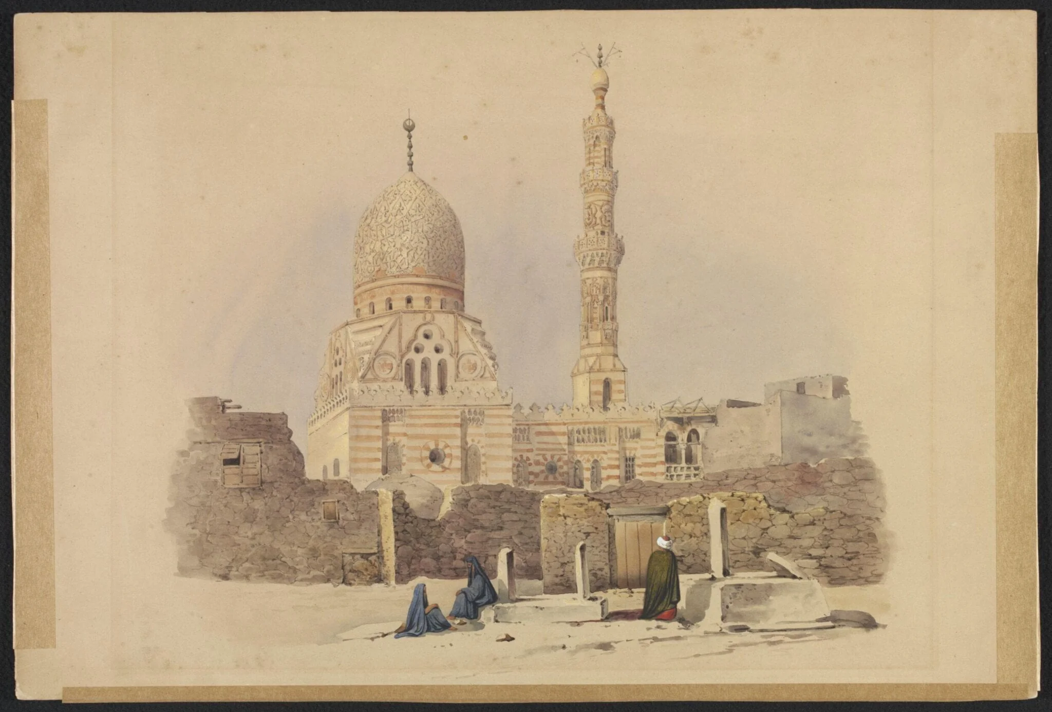 Mosk of Kaed Bey Cairo -, by Antonio or Anton Schranz, watercolor, 1801