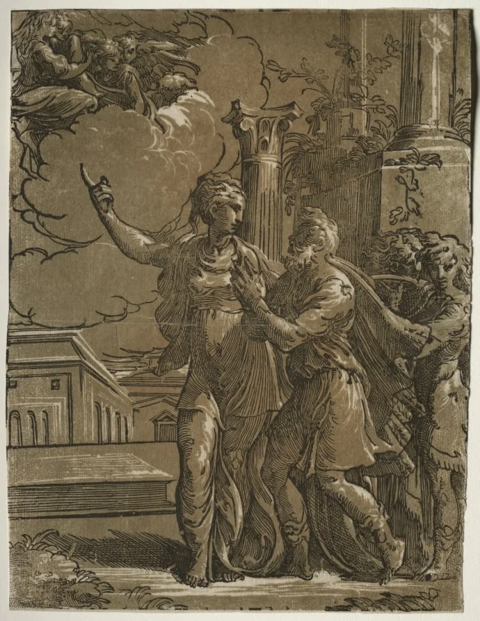 Tiburtine Sibyl and the Emperor Augustus, by Parmigianino, 1528