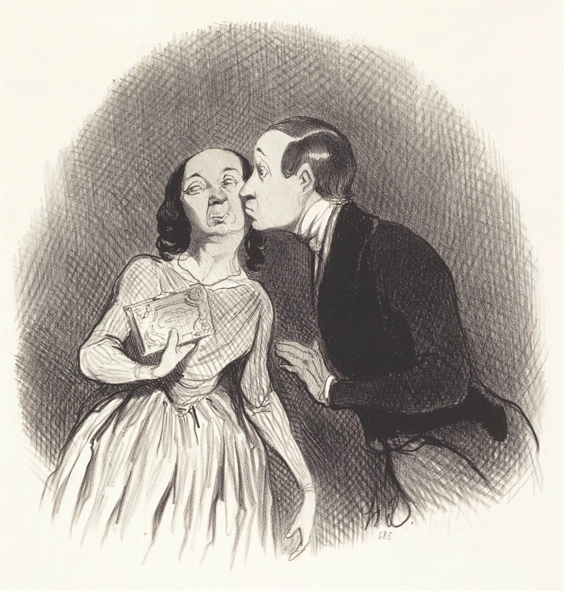 Le Jour de l'an, by Honoré Daumier, ink, 1844