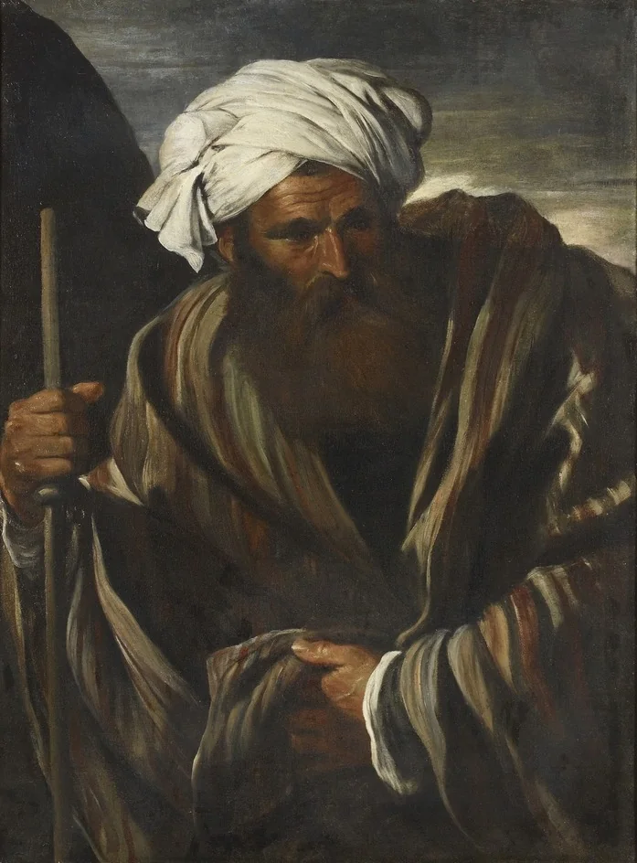 A Male Figure in Middle Eastern Dress, by Pier Francesco Mola, oil, 1650