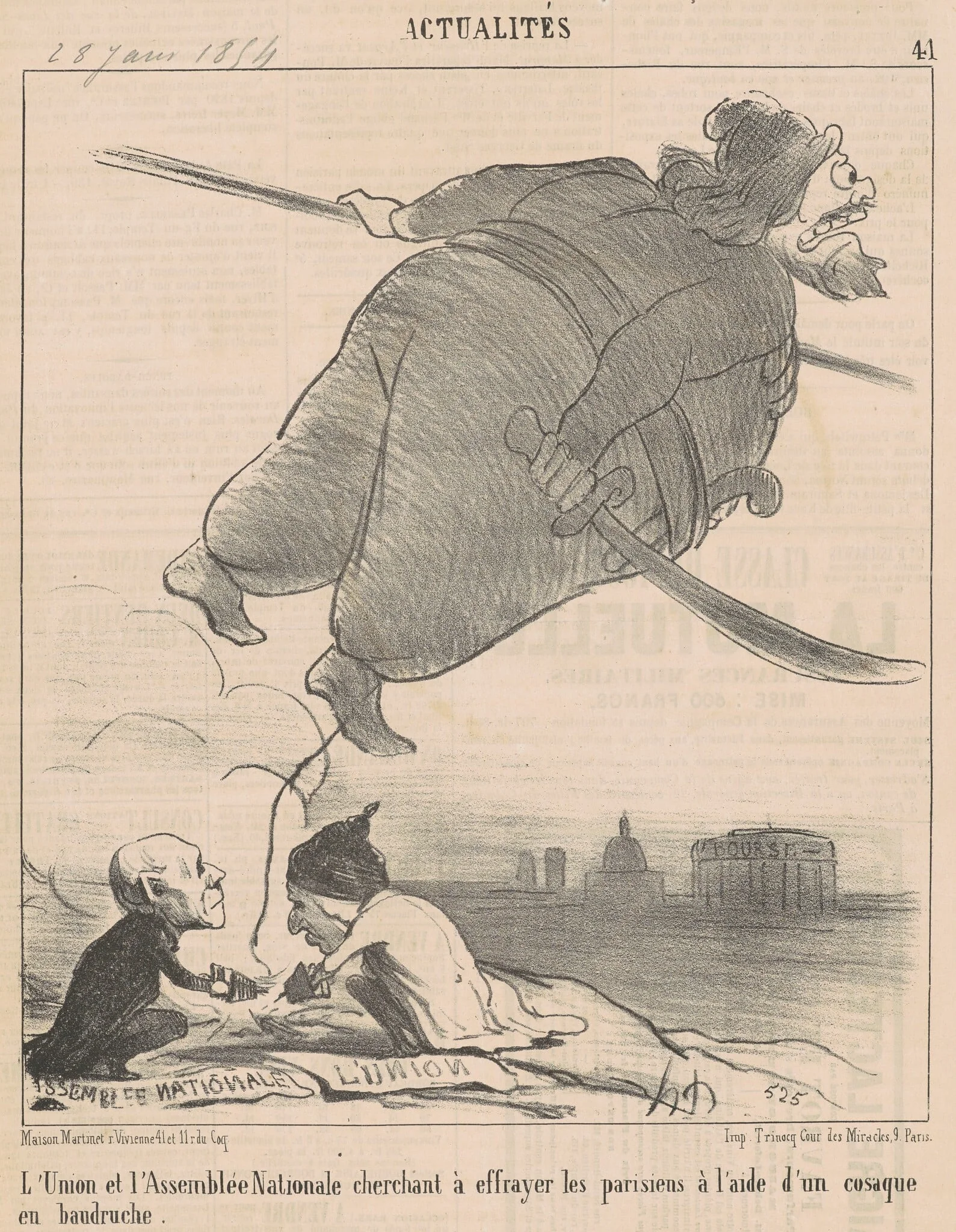 Les débats ..., by Honoré Daumier, ink, 1853