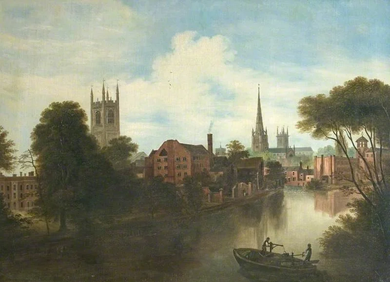 View of Derby, Showing the Derwent, by Henry Lark Pratt, oil, 1855