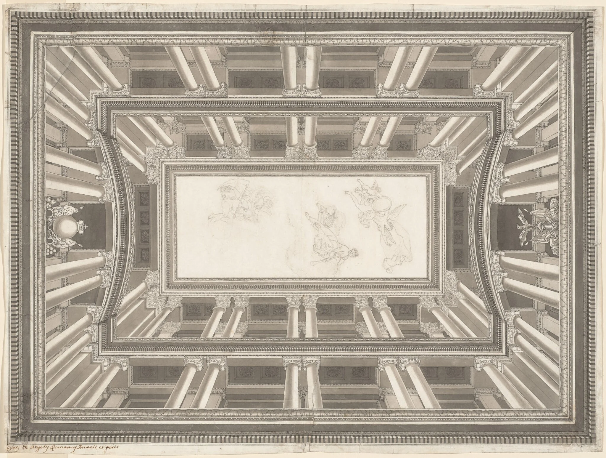 Design for a Trompe-l'oeil Ceiling Decoration