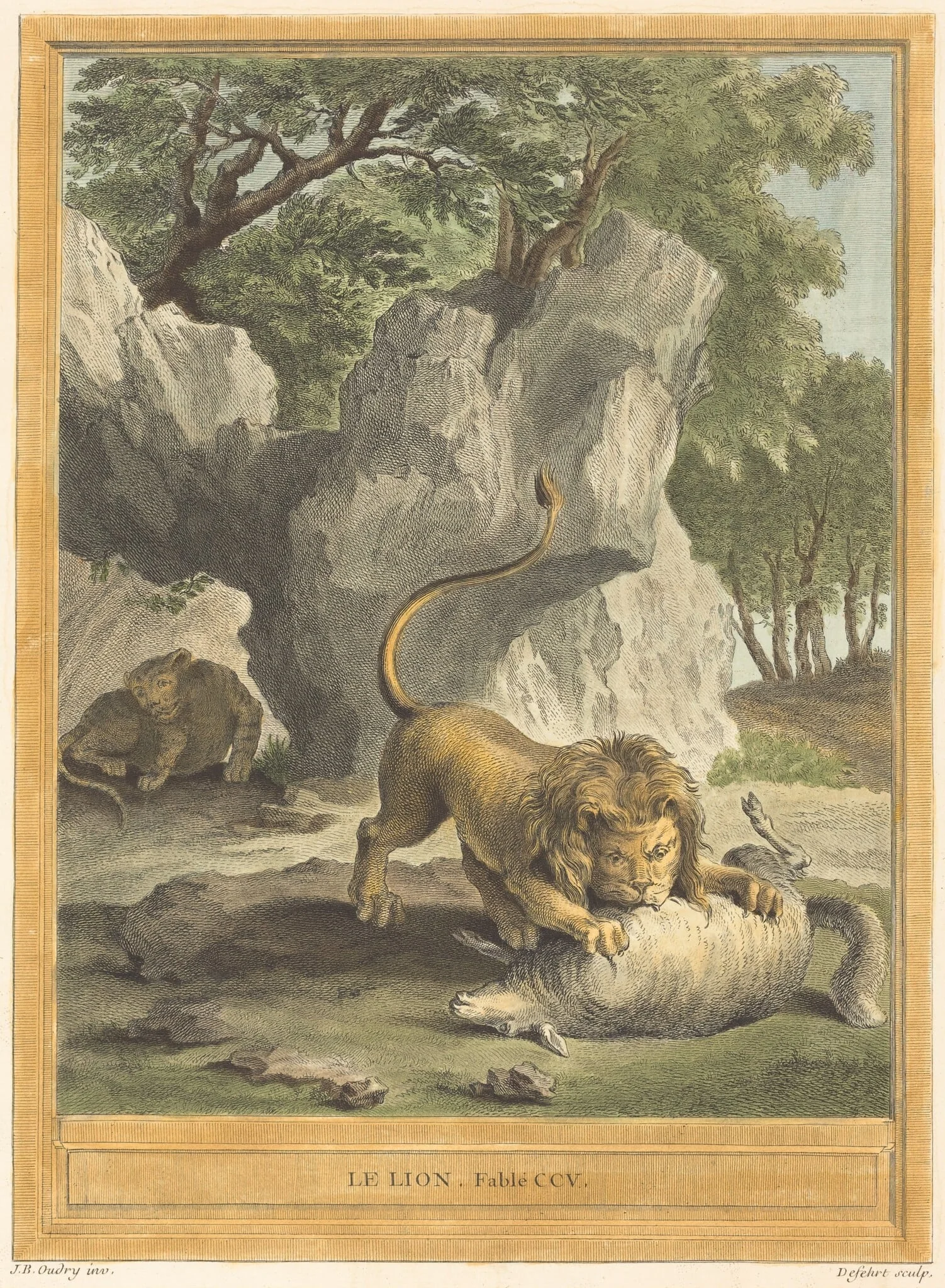 Le lion (The Lion), by A.-J. de Fehrt, ink, 1759