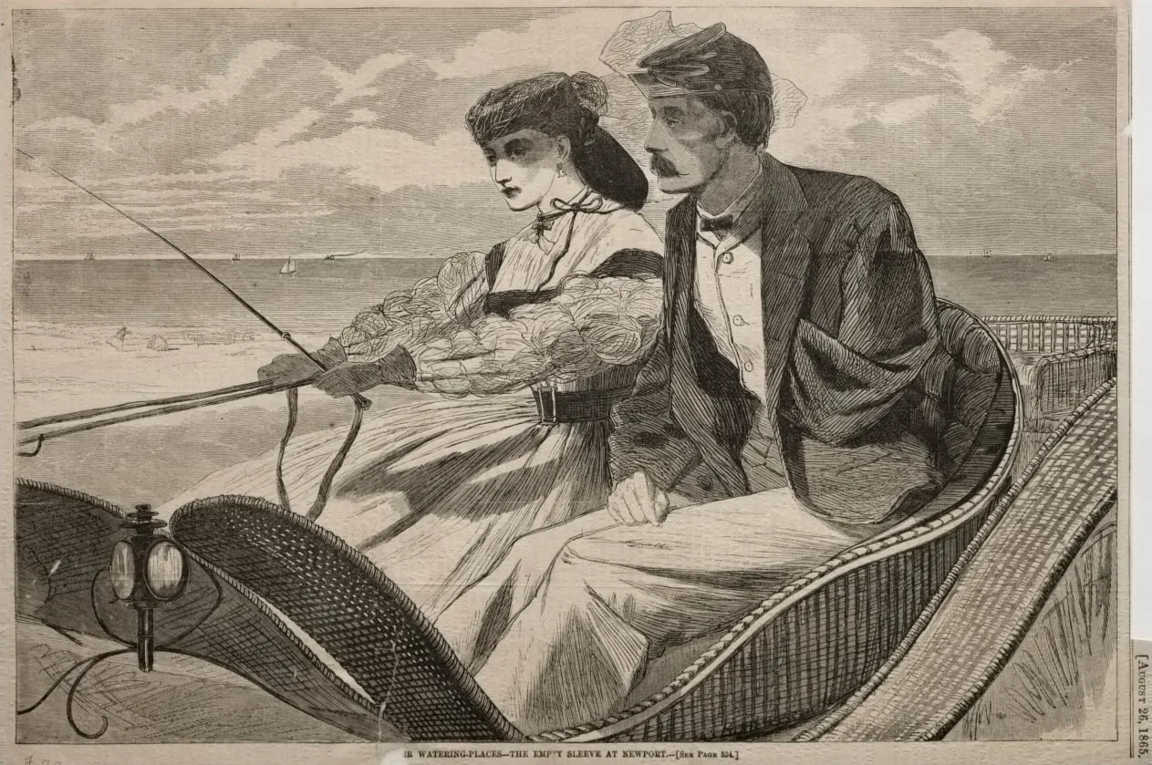 Our Watering Places - The Empty Sleeve at Newport, by Winslow Homer, 1865