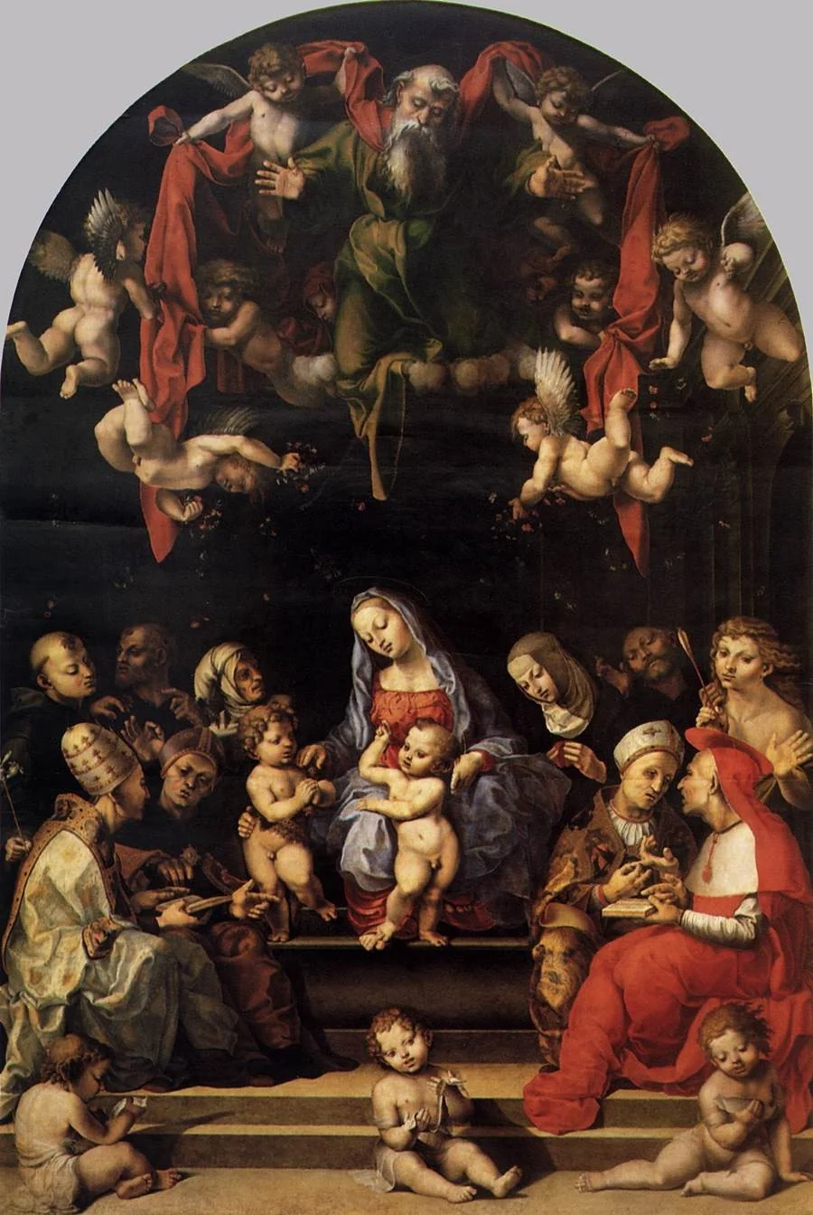 Disputation over the Immaculate Conception, by Genga, oil, 1515