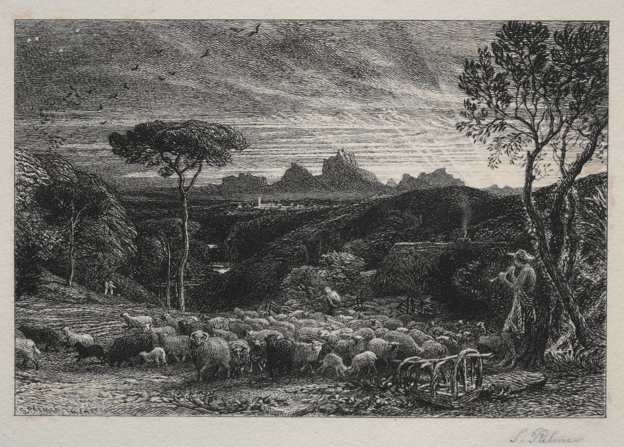 Opening the Fold, by Samuel Palmer, 1880