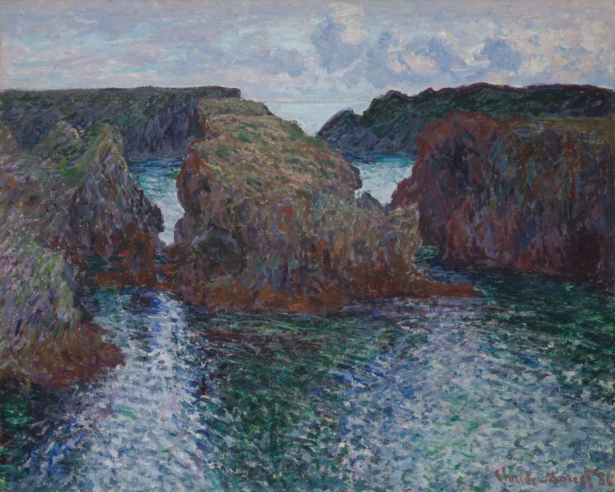 Rocks at Port-Goulphar, Belle-Île, by Claude Monet, oil, 1886