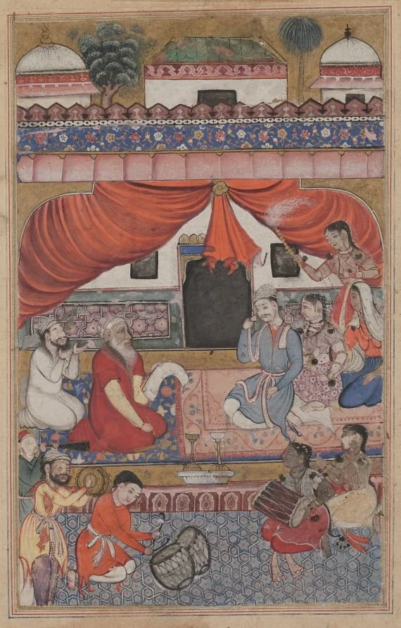 Preparation for the marriage of Mahmuda to the Young Vizier, from a Tuti-nama (Tales of a Parrot): Thirty-third Night, by Unknown, unspecified, 1560