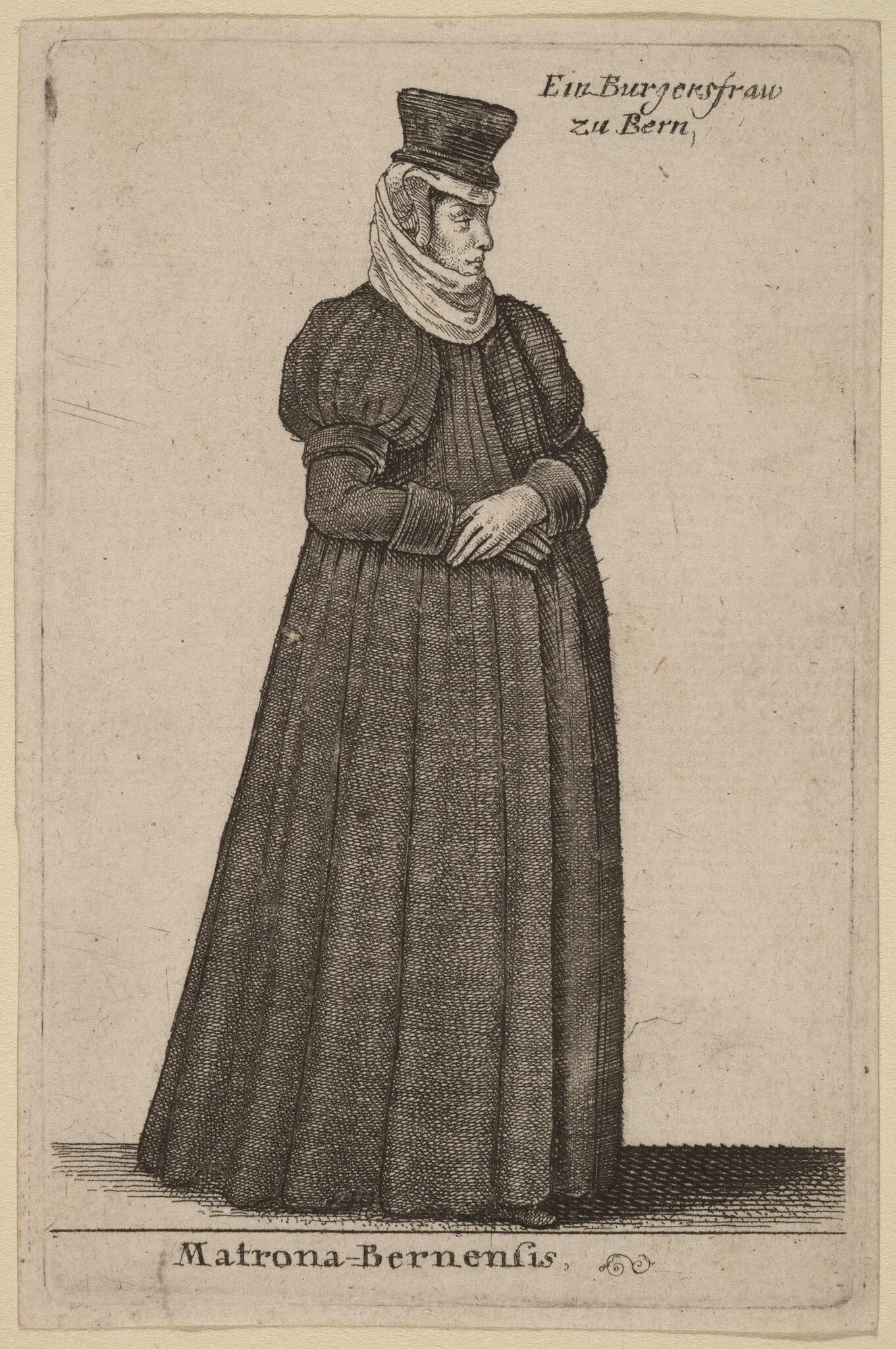 Matrona Bernensis, by Wenceslaus Hollar, ink, 1647