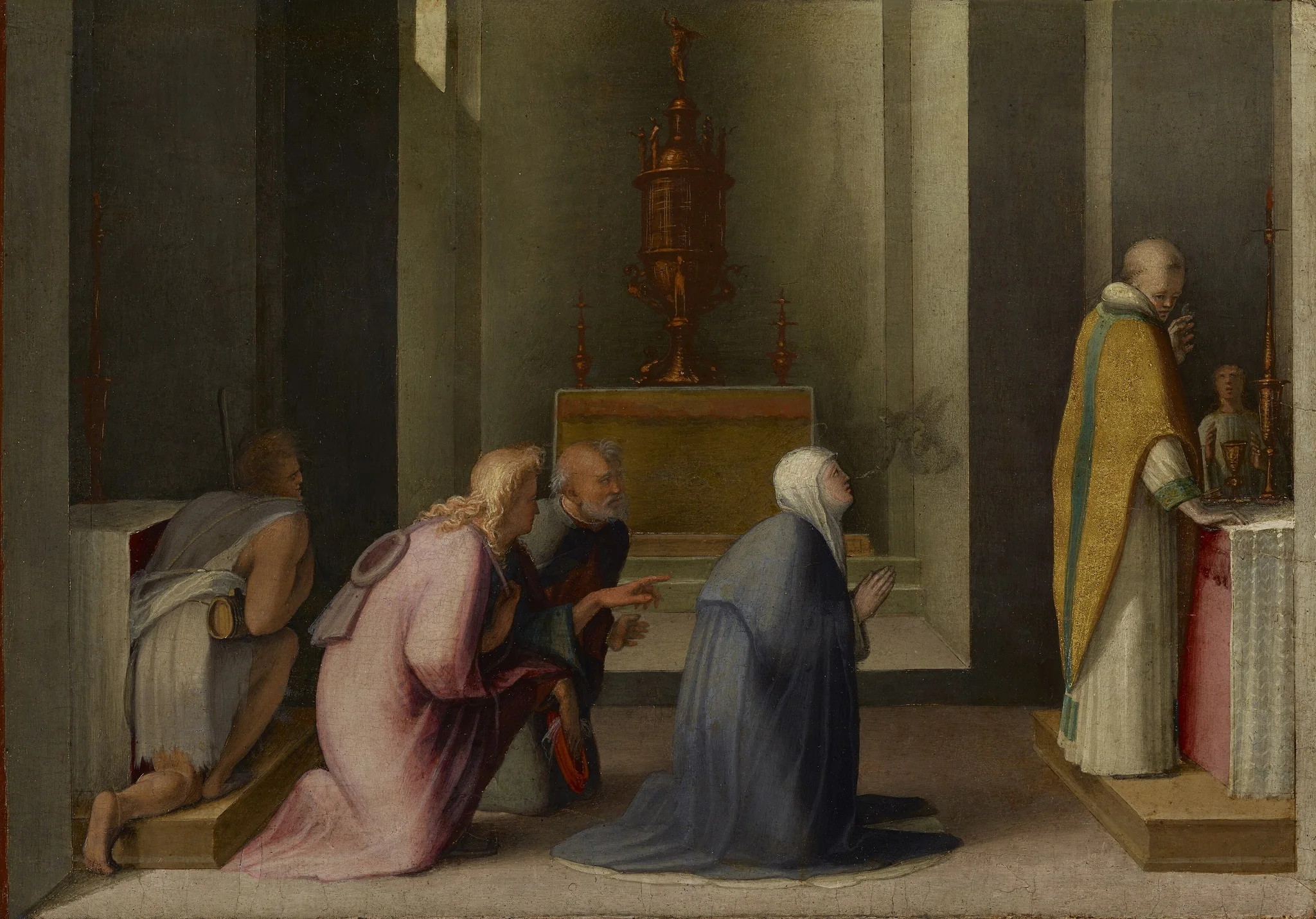 The Miraculous Communion of Saint Catherine of Siena, by Domenico Beccafumi, unspecified, 1513