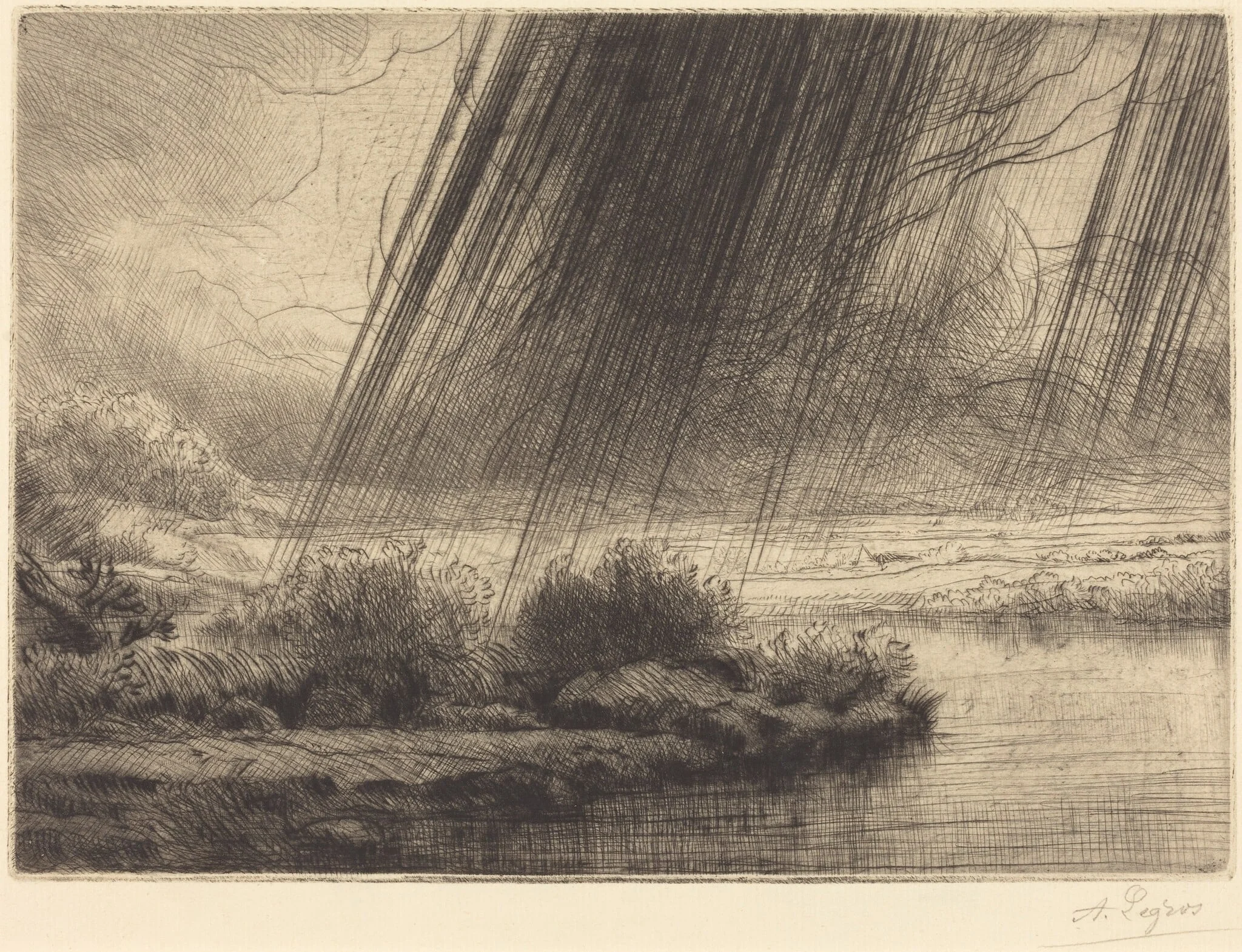 Storm (Un orage), by Alphonse Legros, ink, 1874