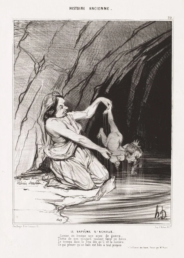 The Baptism of Achilles, by Honoré Daumier, 1842