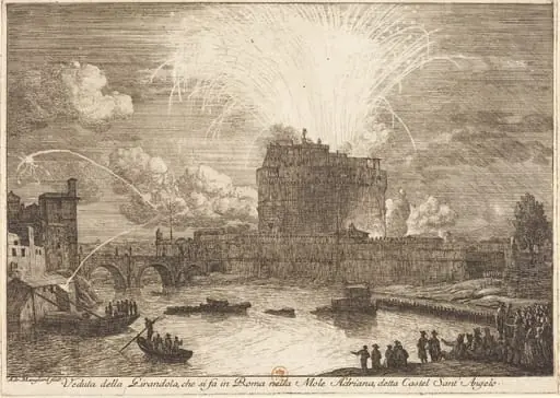 Veduta della Girandola a Castel Sant'Angelo (Fireworks Display over the Castle Sant'Angelo)