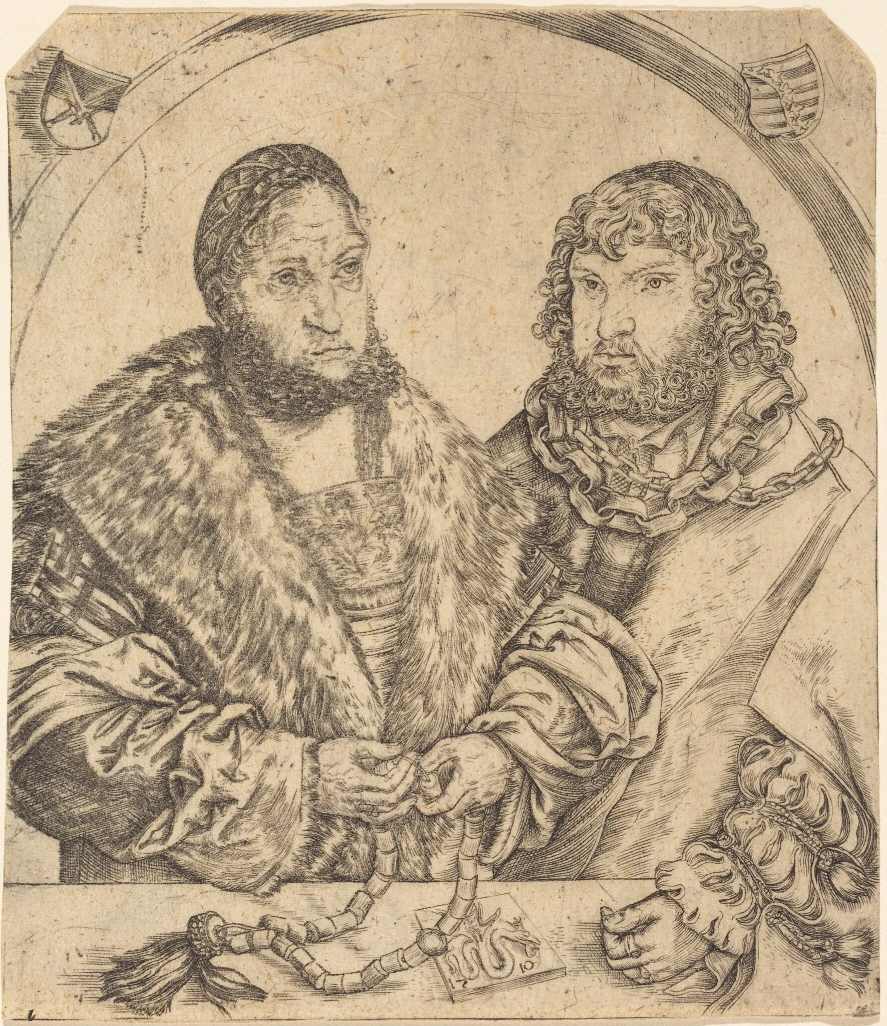 Frederick the Wise and John the Constant of Saxony, by Lucas Cranach the Elder, ink, 1509