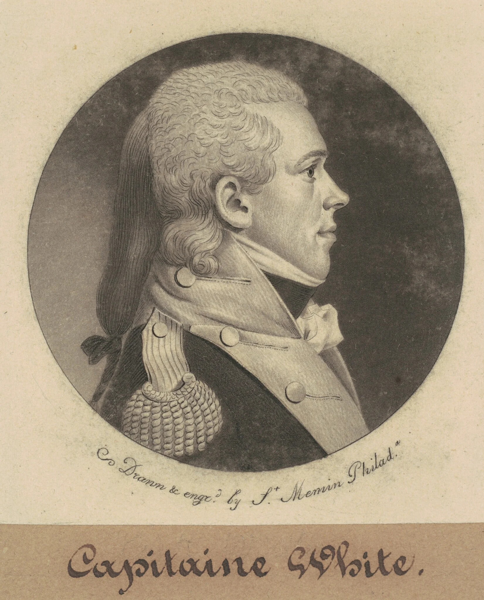 Samuel White, by Charles Balthazar Julien Févret de Saint-Mémin, ink, 1800