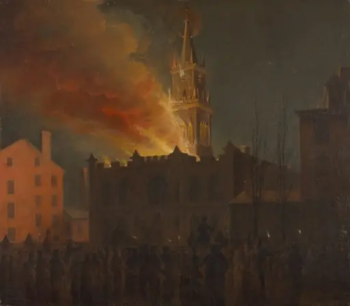 Conflagration of the Masonic Hall, Chestnut Street, Philadelphia, Pennsylvania