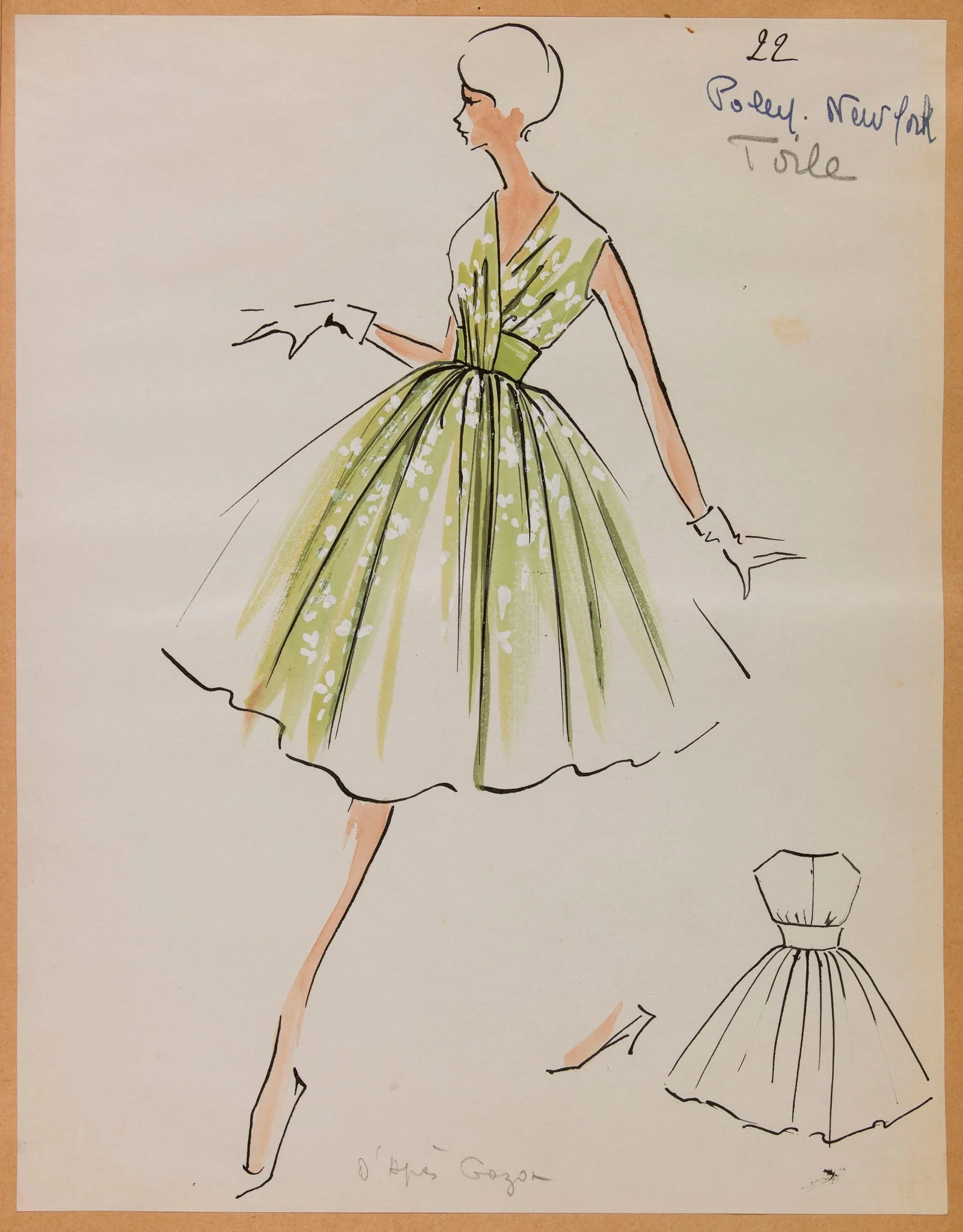 Robe pistache, by Carven, 1957