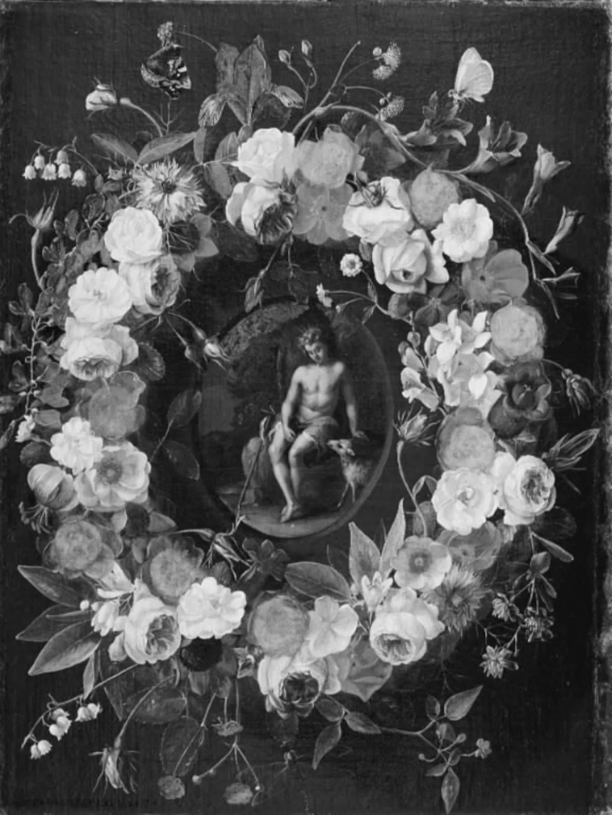 Flower Garland with John the Baptist, by Unknown, 1653