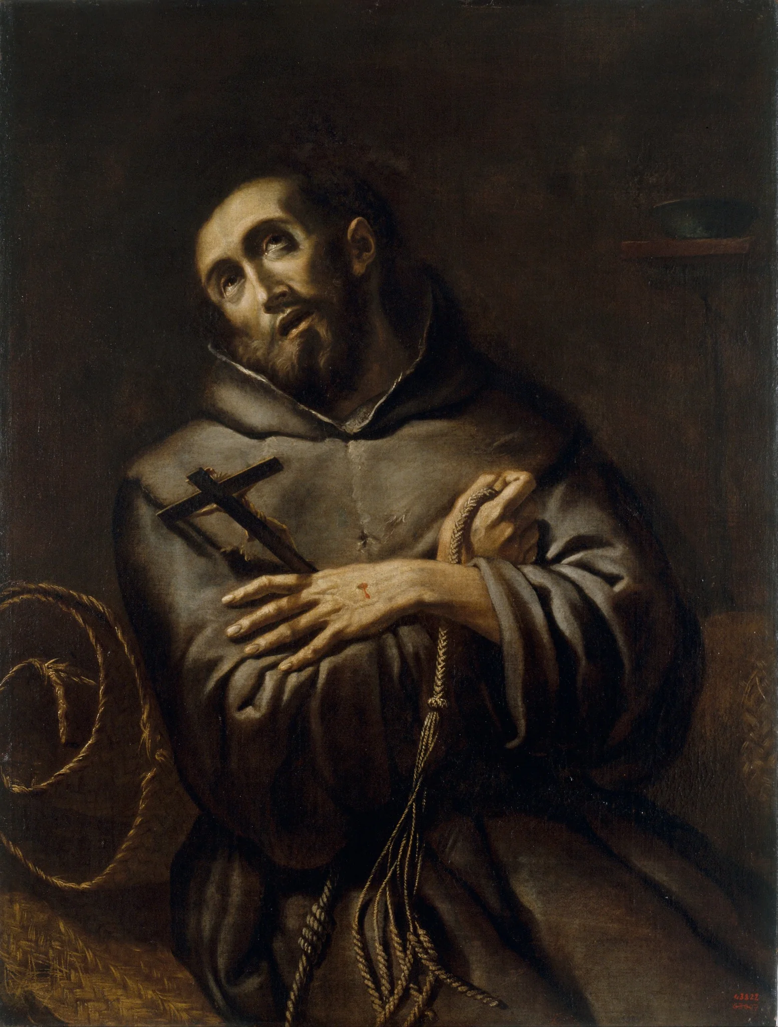 Saint Francis of Assisi, by Unknown, oil, 1650