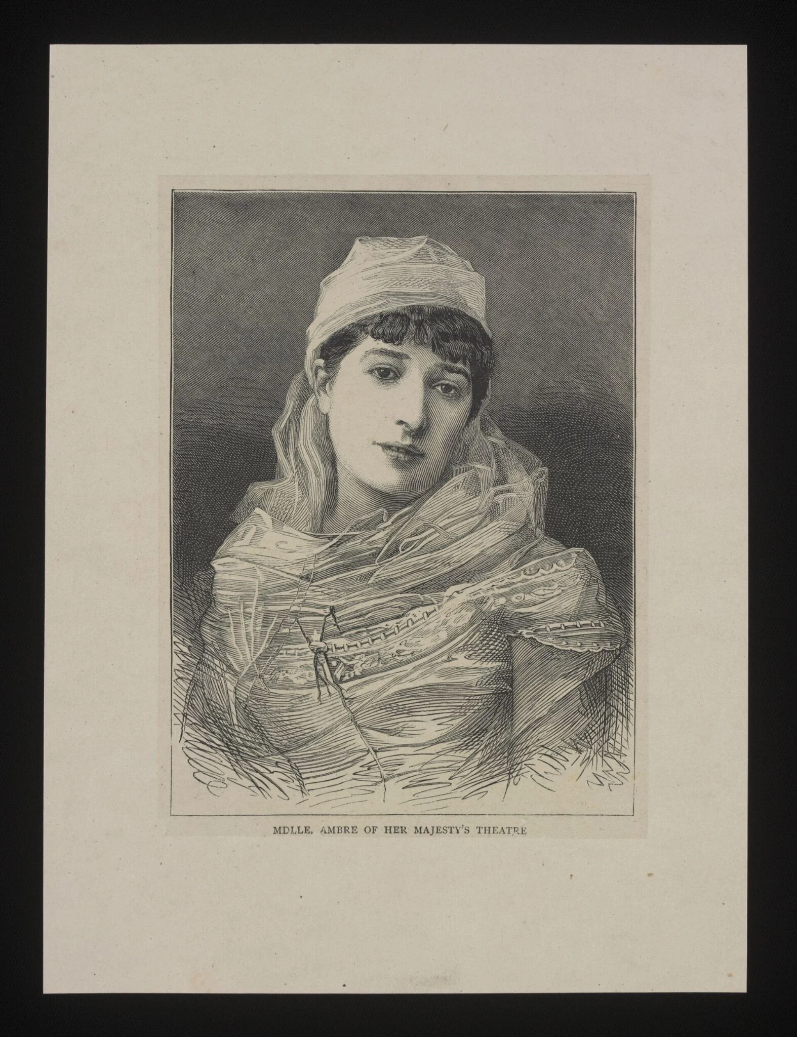 Print portraying Mdlle Ambre of Her Majesty's Theatre, by Unknown, 1850
