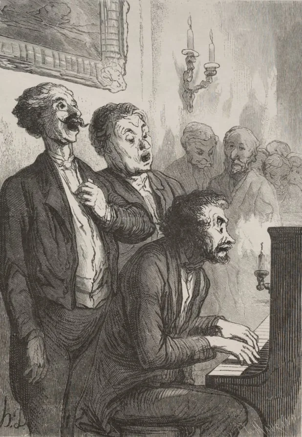 The Singers in the Salon, by Honoré Daumier, 1862