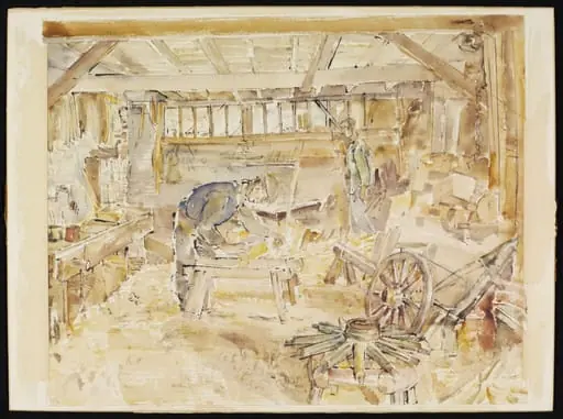 Wheelwrights at work in Mr. J. W. Brunt's Shop, Newington