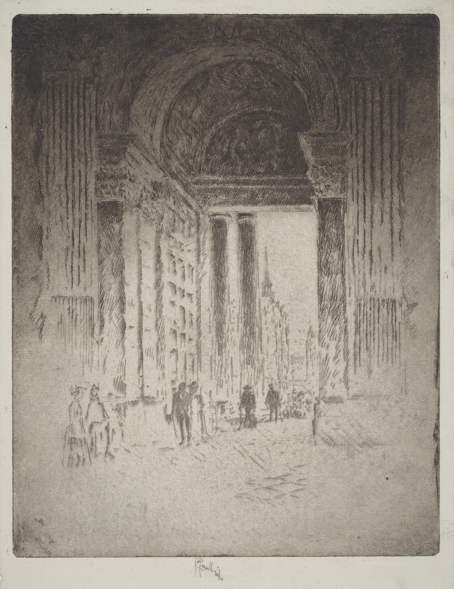 West Door, St. Paul's, by Joseph Pennell, ink, 1903