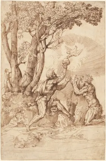 The Hermit Saints Paul and Anthony Receiving Bread from a Dove