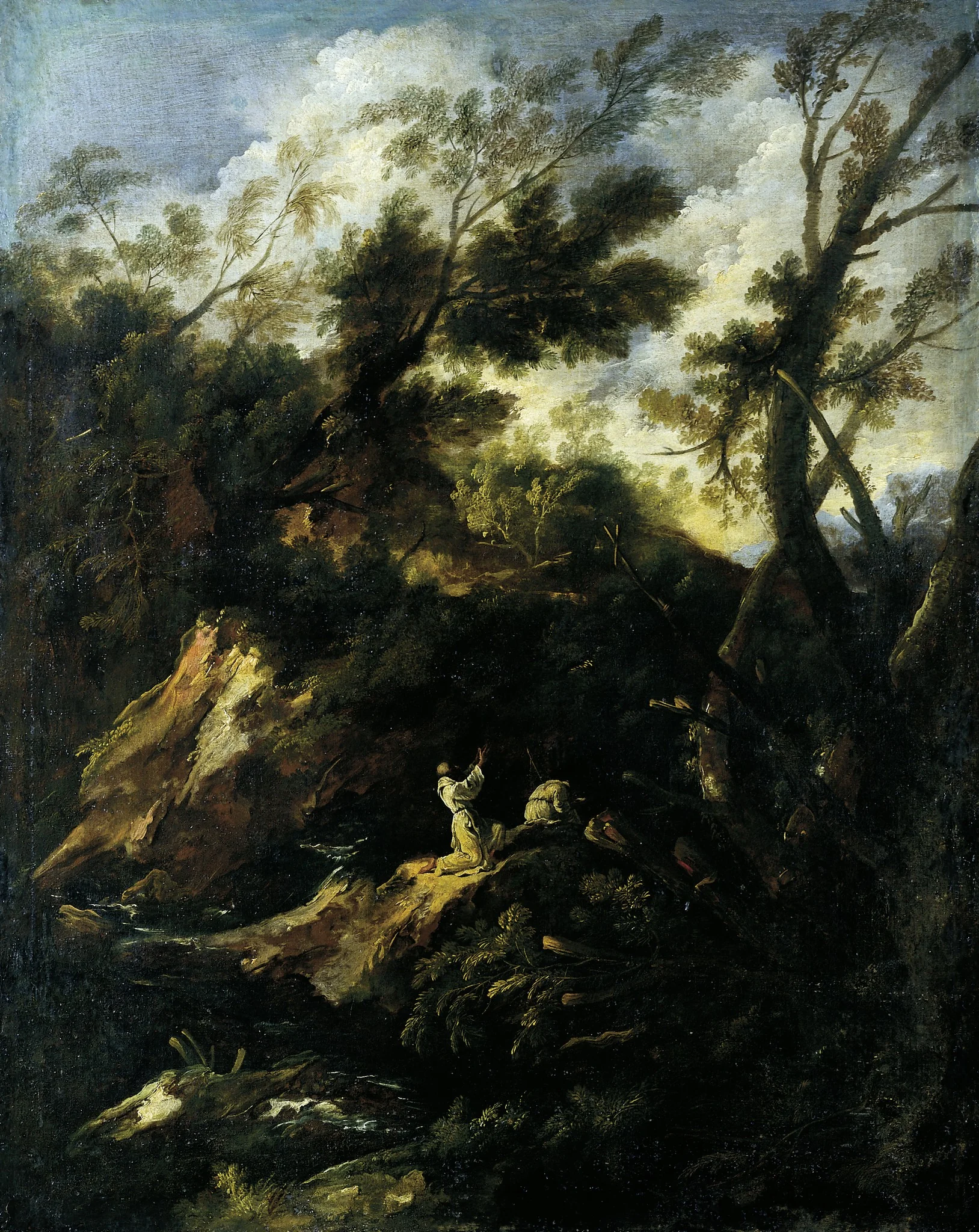 Landscape with Two Praying Monks