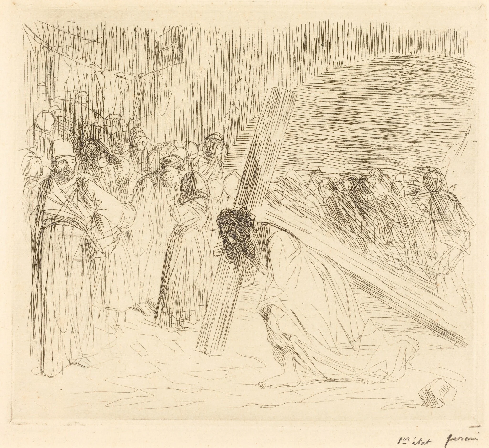 Le Christ portant sa croix (5e planche) (Christ Carrying the Cross) (fifth plate)