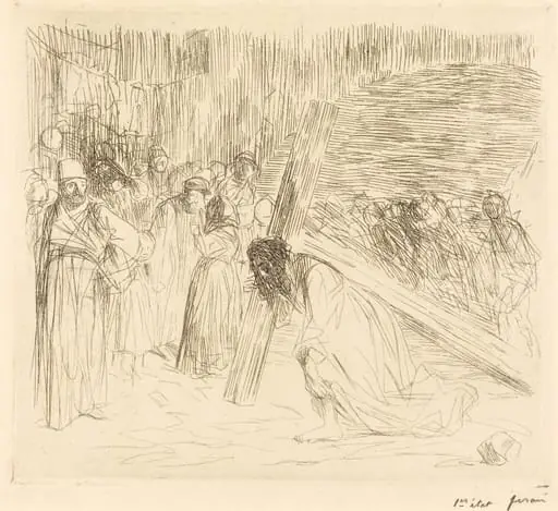 Le Christ portant sa croix (5e planche) (Christ Carrying the Cross) (fifth plate)