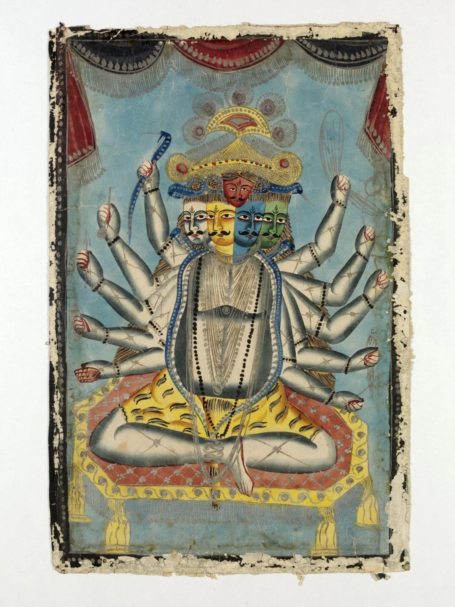 Shiva Panchanana, by Unknown, paint, 1860
