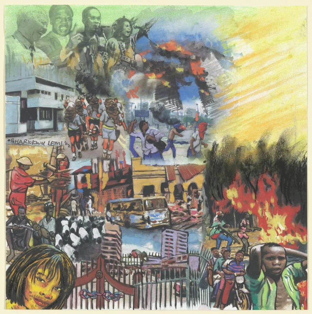 Untitled, by Ghariokwu Lemi, gouache, 2002