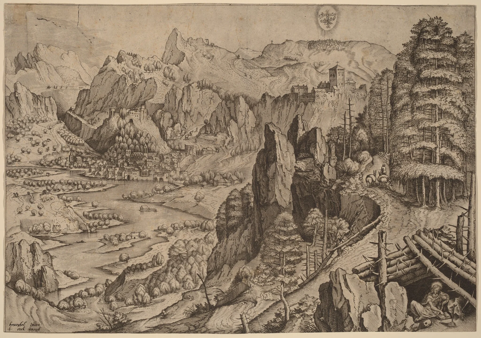 Magdalena Poenitens (The Penitent Magdalene), by Johannes van Doetechum the Elder, ink, 1556