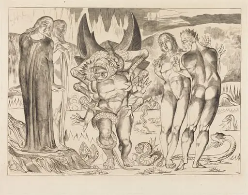 The Circle of the Thieves; Agnolo Brunelleschi Attacked by a Six-Footed Serpent