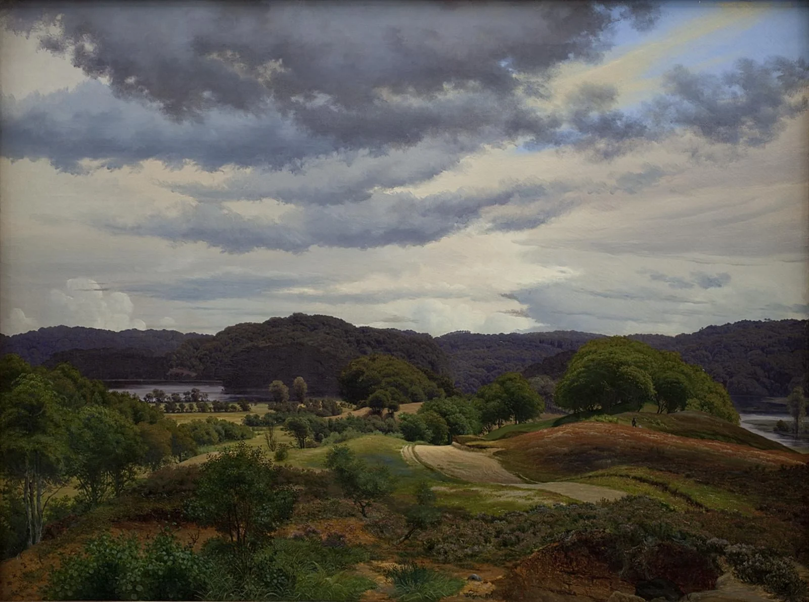 Lakes in Wooded Landscape near Silkeborg, by Unknown artist, unspecified, 1845