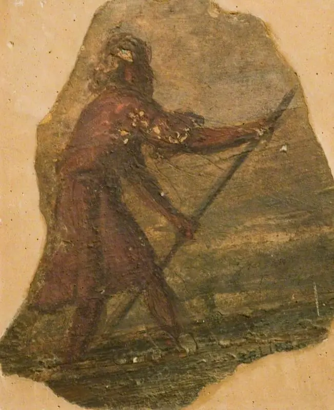 A Figure in the Attitude of Punting (fragment of a wall decoration)